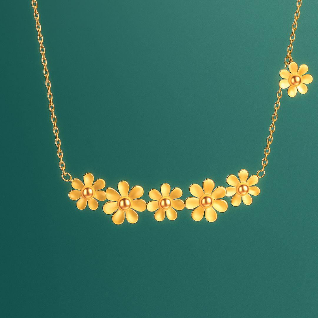 Lilliana | 18K Gold-Plated Six-Flower Motif Waterproof Necklace