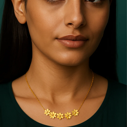 Lilliana | 18K Gold-Plated Six-Flower Motif Waterproof Necklace