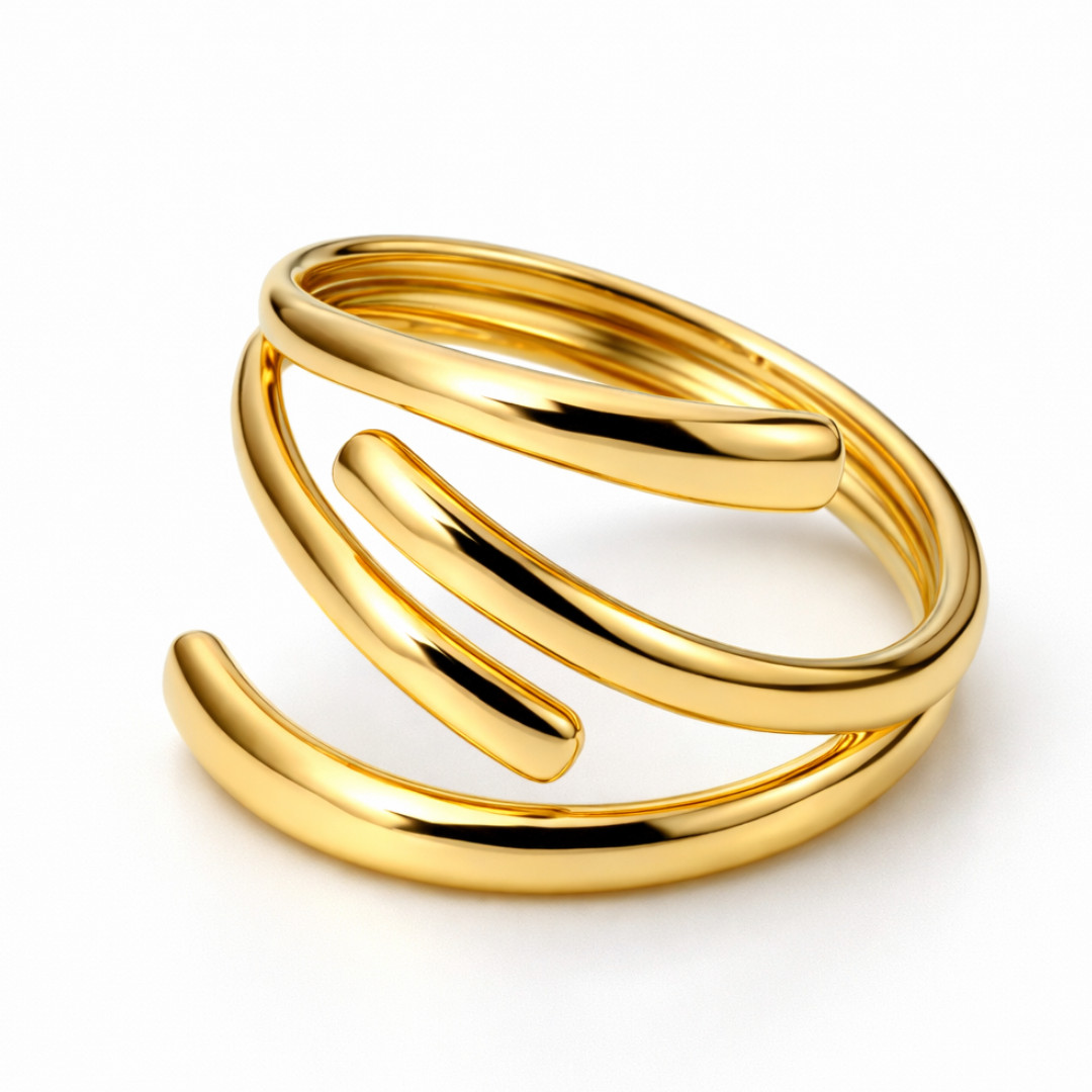 Macy | Gold Plated Double Layer Resizable Ring