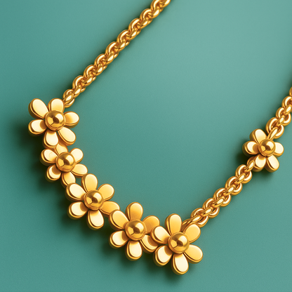 Lilliana | 18K Gold-Plated Six-Flower Motif Waterproof Necklace