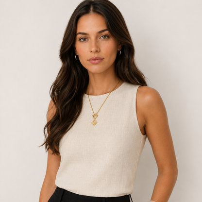 Saskia | Gold Plated Élan Toggle Necklace