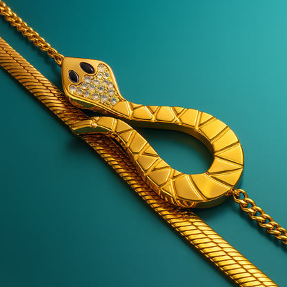Claudia | Gold Plated Serpent Layered Bracelet