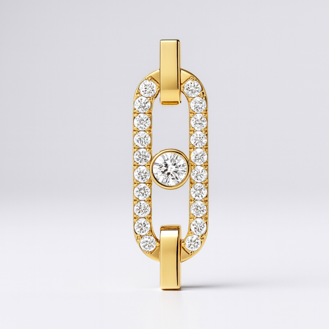 Roxanne | Gold Plated Uno Geometric Zircon Cuff Bracelet Bangle