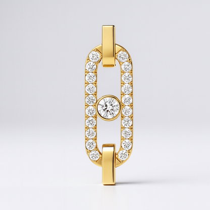 Roxanne | Gold Plated Uno Geometric Zircon Cuff Bracelet Bangle