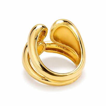 Elysia | Gold Plated Double Layer Vintage Chunky Boho Resizable Ring