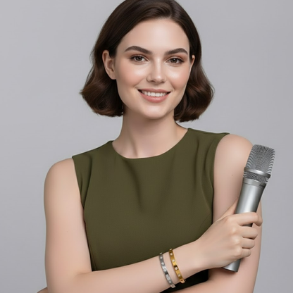 Svetlana | Gold Plated Square Zircon Cuff Bracelet Bangle