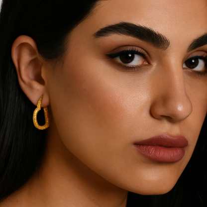 Malia | Gold (18K) Plated Heart Shaped Waterproof Hoop Earrings