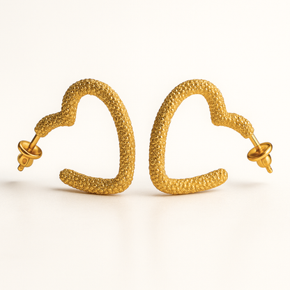 Malia | Gold (18K) Plated Heart Shaped Waterproof Hoop Earrings