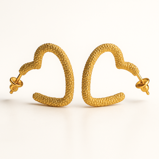 Malia | Gold (18K) Plated Heart Shaped Waterproof Hoop Earrings
