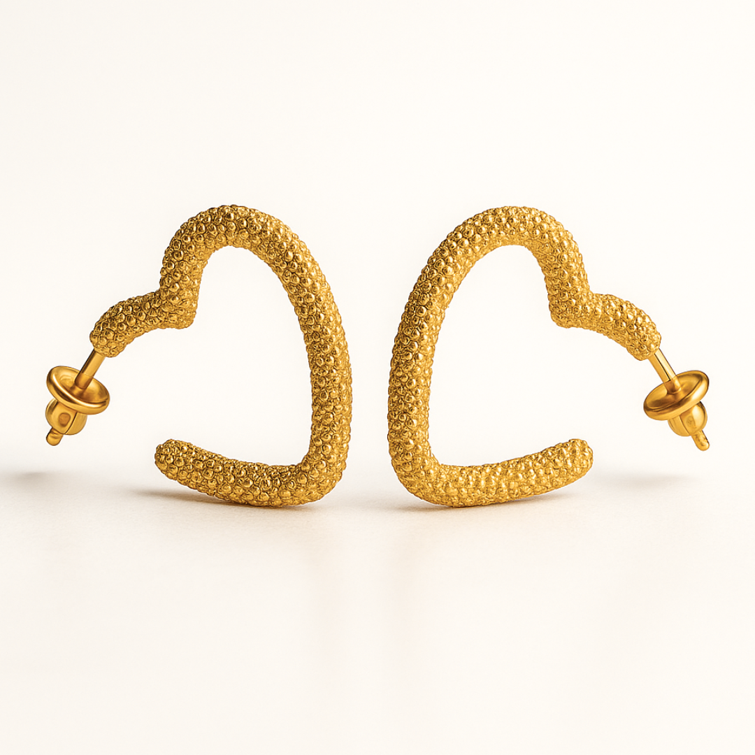 Malia | Gold (18K) Plated Heart Shaped Waterproof Hoop Earrings