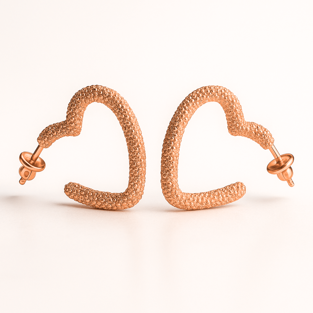 Malia | Gold (18K) Plated Heart Shaped Waterproof Hoop Earrings