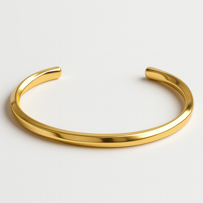 Serena | Gold Plated Geometric Twisted Irregular Bracelet Bangle