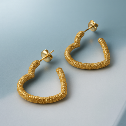 Malia | Gold (18K) Plated Heart Shaped Waterproof Hoop Earrings