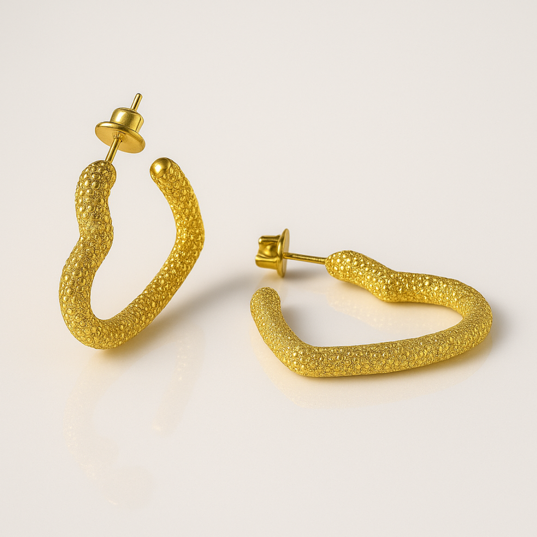 Malia | Gold (18K) Plated Heart Shaped Waterproof Hoop Earrings