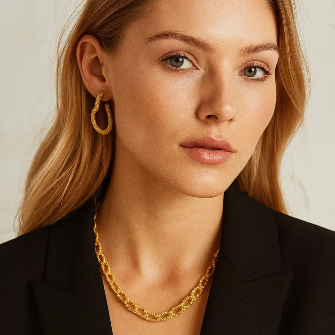 Malia | Gold (18K) Plated Heart Shaped Waterproof Hoop Earrings