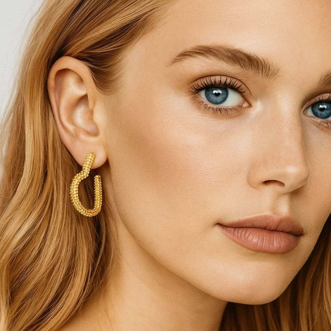 Malia | Gold (18K) Plated Heart Shaped Waterproof Hoop Earrings