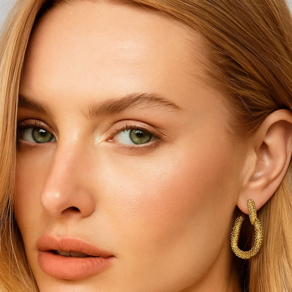 Malia | Gold (18K) Plated Heart Shaped Waterproof Hoop Earrings
