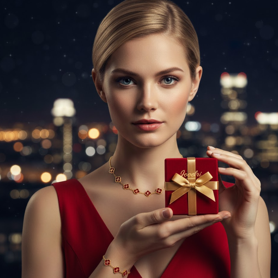 Avril Personalised Red Clover Name Necklace