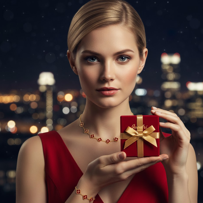 Avril Personalised Red Clover Name Necklace