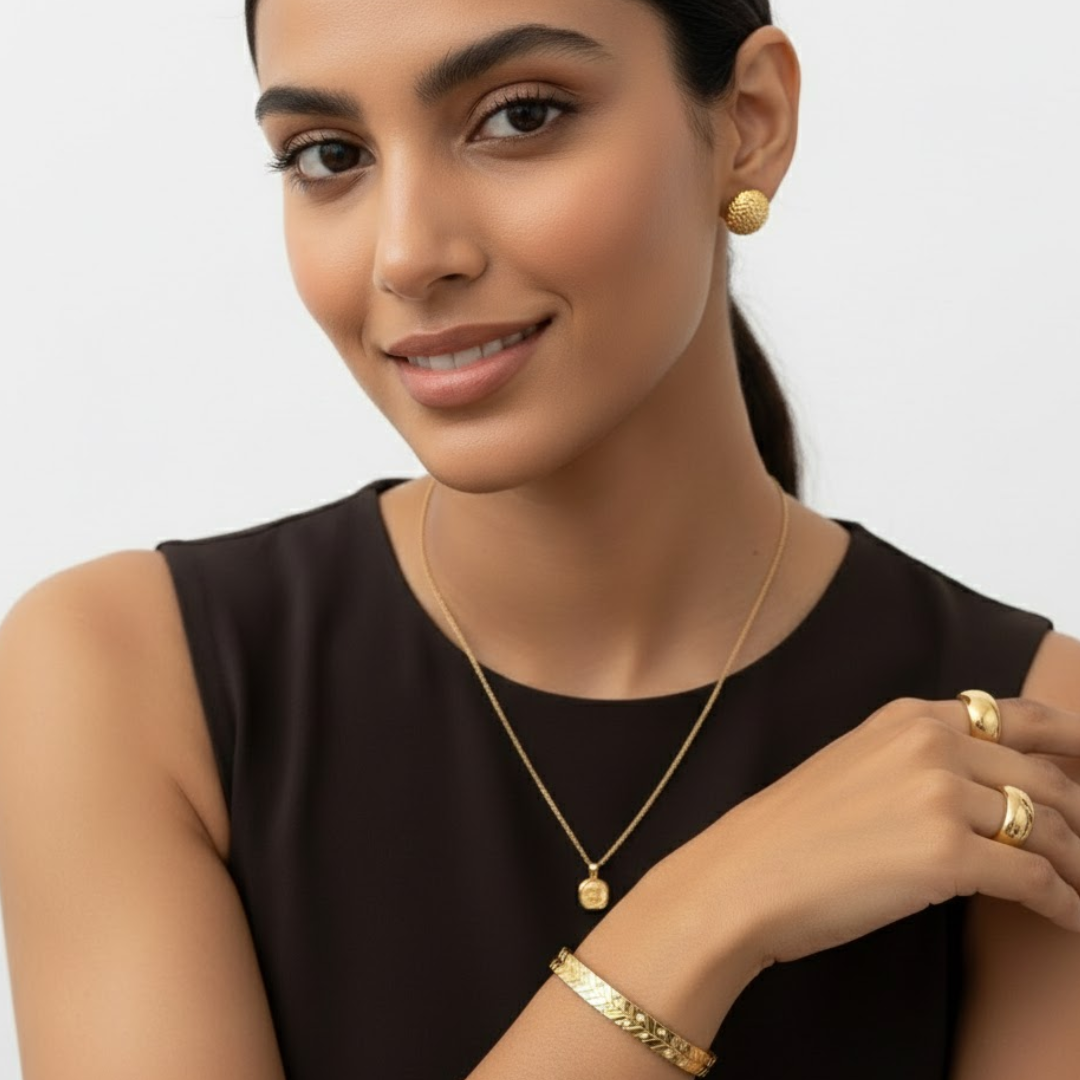 Irene | Gold Plated Leaf Pattern Zircon Cuff Bracelet Bangle