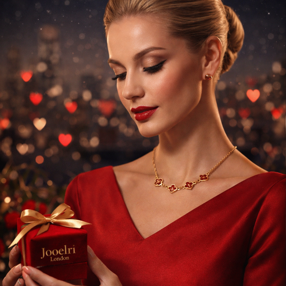 Avril Personalised Red Clover Name Necklace