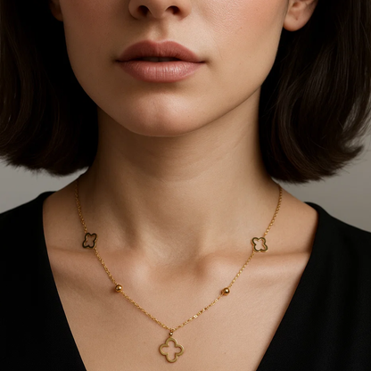Safina | Gold Plated Four-Leaf Clover Necklace
