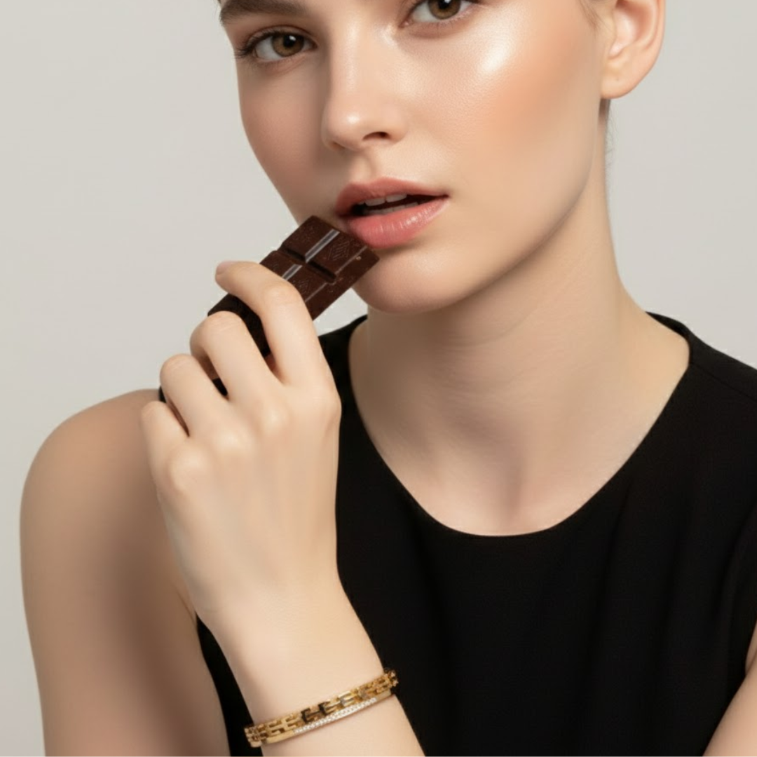 Galina | 18K Gold Plated Greek Key Zircon Cuff Bracelet