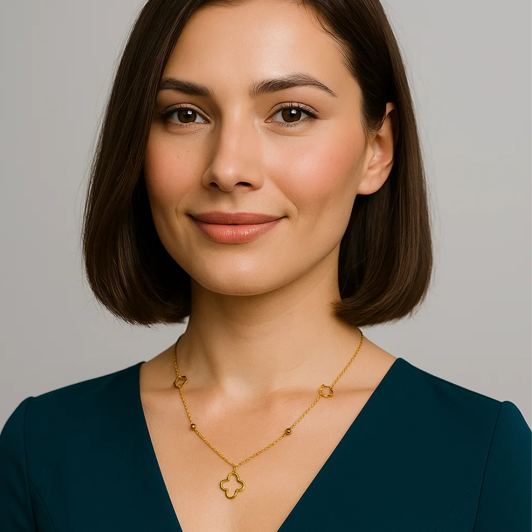 Safina | Gold Plated Four-Leaf Clover Necklace
