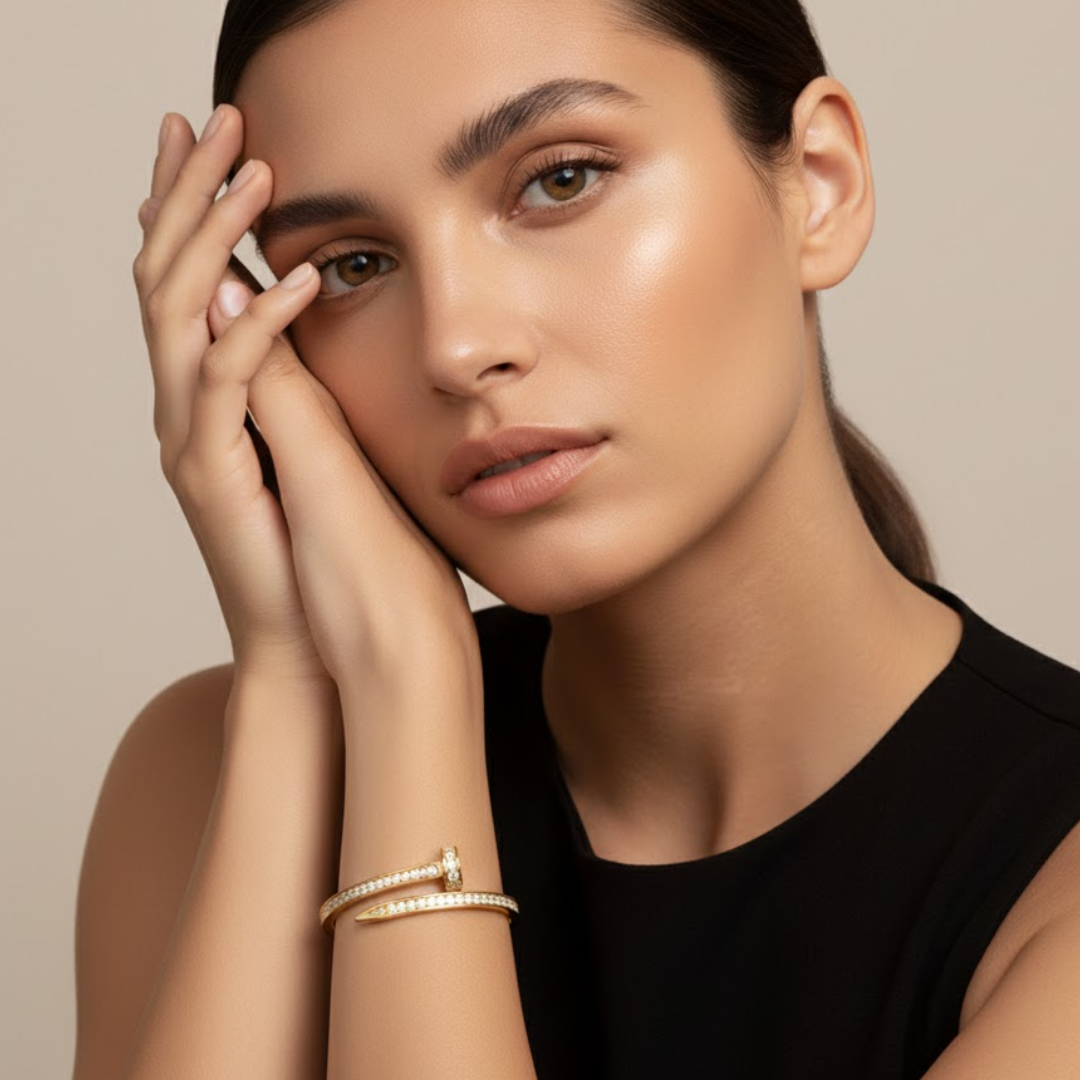 Nicolette | 18K Gold Plated Nail Waterproof Bracelet Bangle