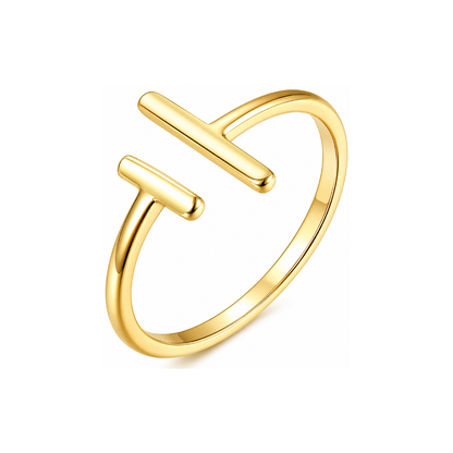 Aurelle | Gold Plated Noble T-Bar Ring