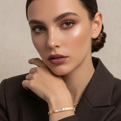 Giselle | Gold Plated Coffee Bean Link Bracelet
