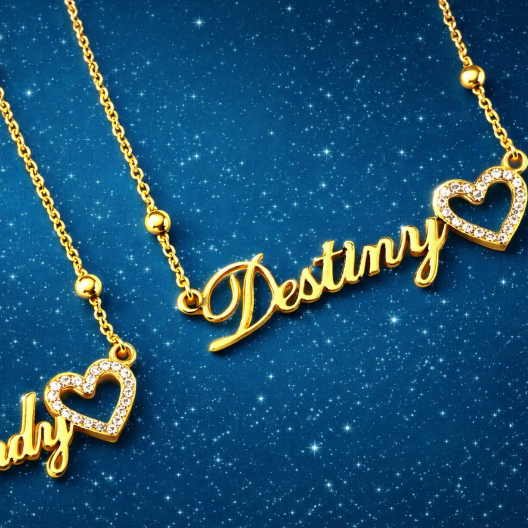 Dinara | Gold Plated Personalised Heart Necklace
