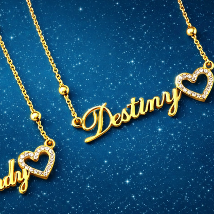 Dinara | Gold Plated Personalised Heart Necklace