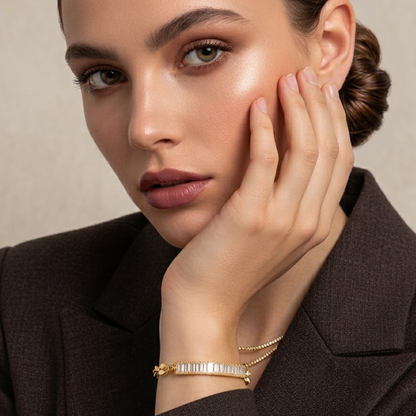 Giselle | Gold Plated Coffee Bean Link Bracelet