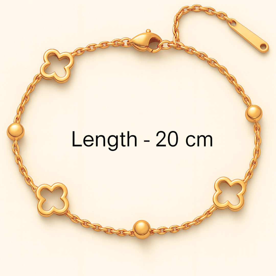Soraya | Gold Plated Multi Clover Chain Bracelet