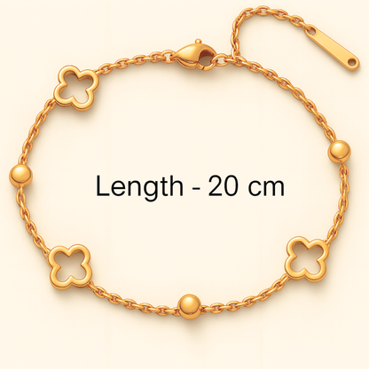 Soraya | Gold Plated Multi Clover Chain Bracelet