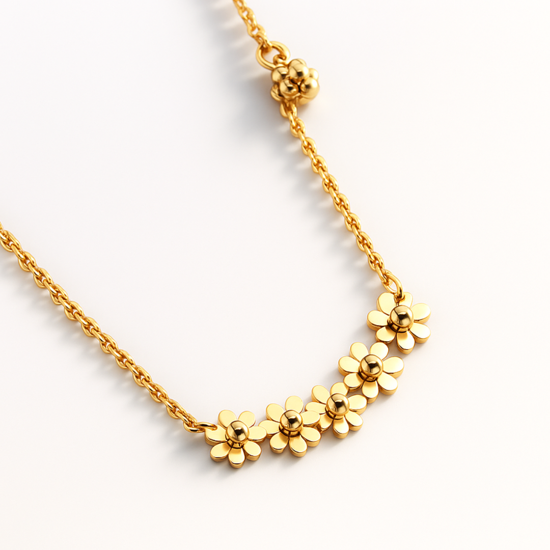 Lilliana | 18K Gold-Plated Six-Flower Motif Waterproof Necklace