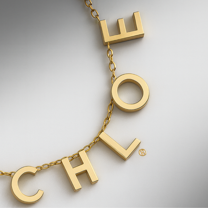 Casandra | Personalised Suspended Name Necklace, Custom Name Necklace - 18K Gold Plated Waterproof Necklace