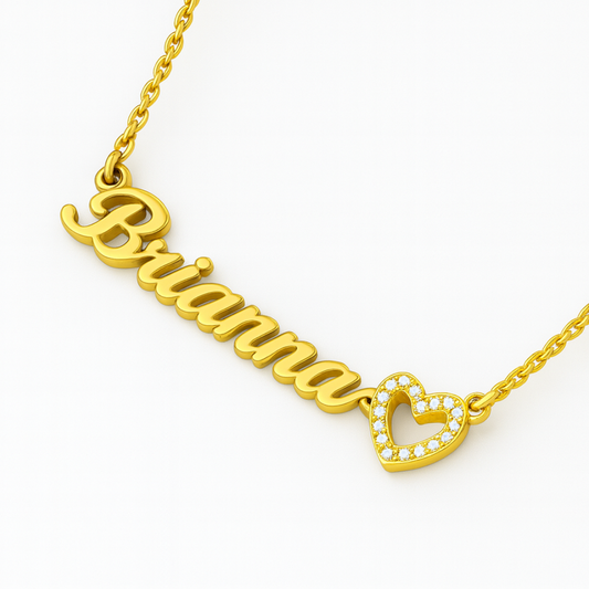 Dinara | Personalised Name Necklace, Custom Name Necklace - 18K Gold Plated Waterproof Necklace
