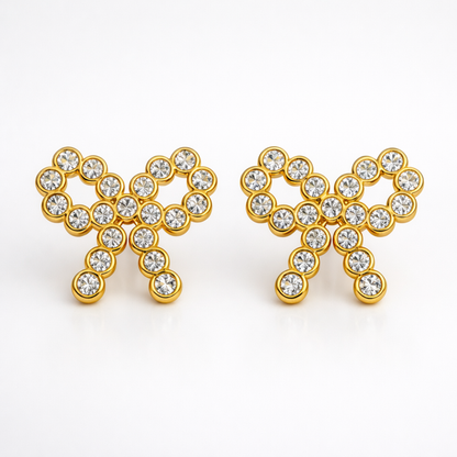 Claire | Bow Pave Stud Earrings