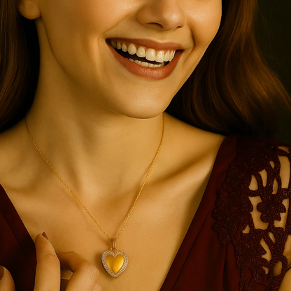 Inna | Gold (18K) Plated Heart Photo Frame Locket Pendant Waterproof Necklace Christmas Gift