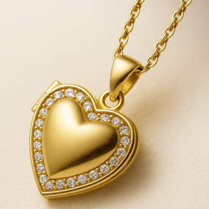 Inna | Gold (18K) Plated Heart Photo Frame Locket Pendant Waterproof Necklace Christmas Gift