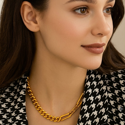 Marcella | Gold Plated Hybrid Link Necklace