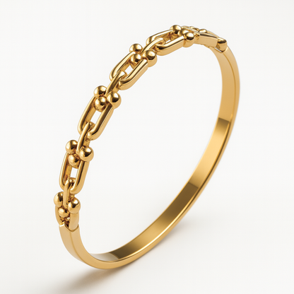 Amarante | Gold Plated U-Link Cuff Bangle Bracelet