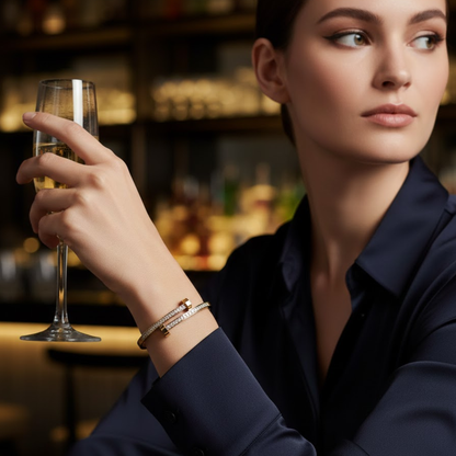 Felicia | Gold Plated Zircon Nail Bracelet Bangle