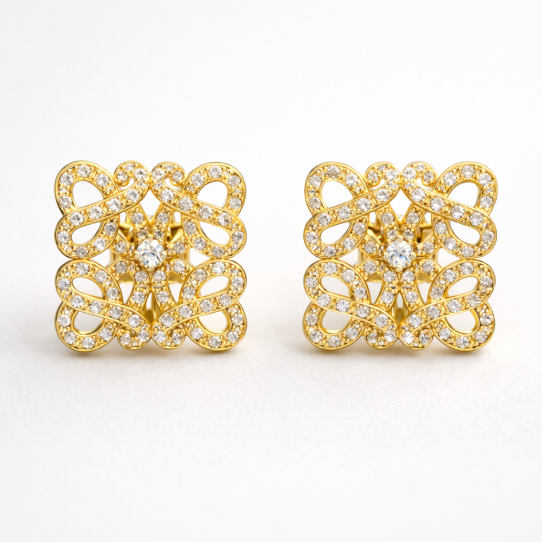 Tavia | Gold Plated Aurielle Pavé Stud Earrings