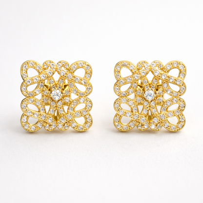 Tavia | Gold Plated Aurielle Pavé Stud Earrings