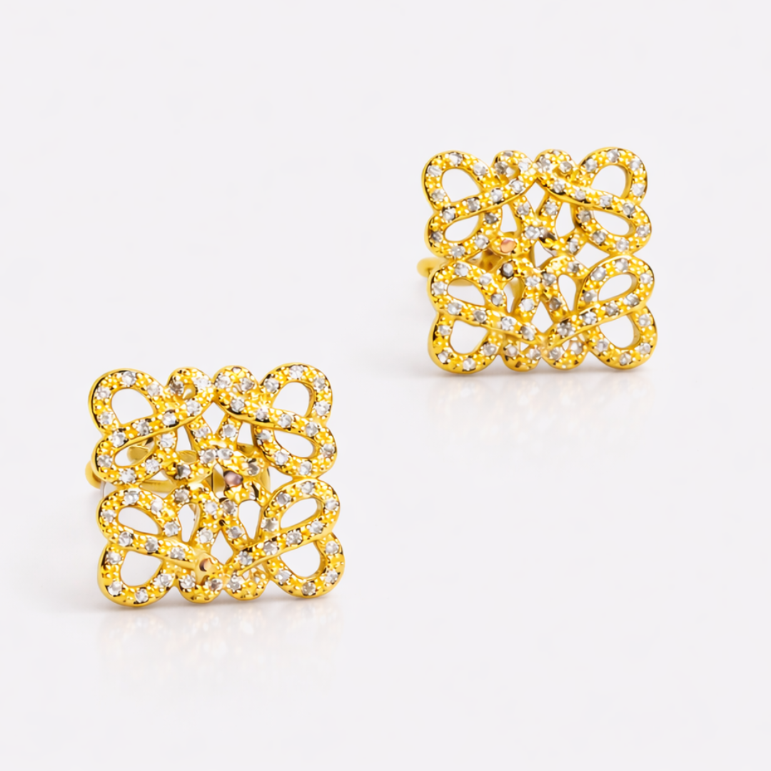 Tavia | Gold Plated Aurielle Pavé Stud Earrings