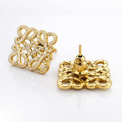 Tavia | Gold Plated Aurielle Pavé Stud Earrings