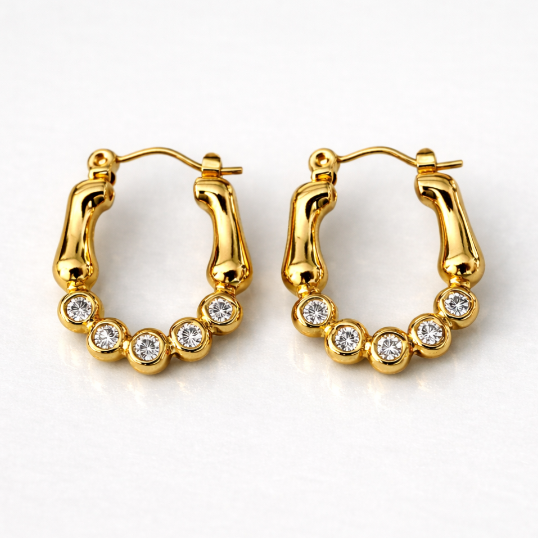 Ashley | Gold Plated Tennis Hoops